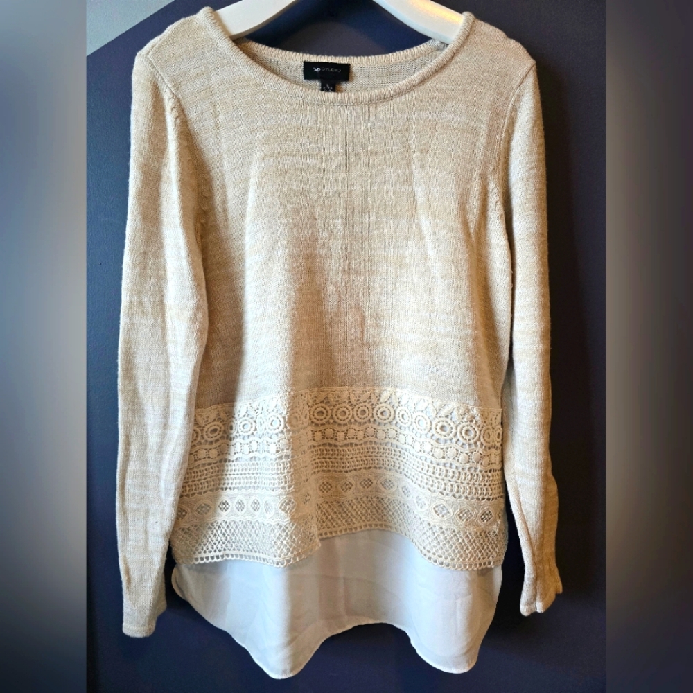 AB Studio, L, cream sweater